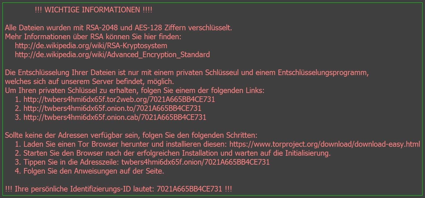 Wichtige Informationen Wichtige Informationen